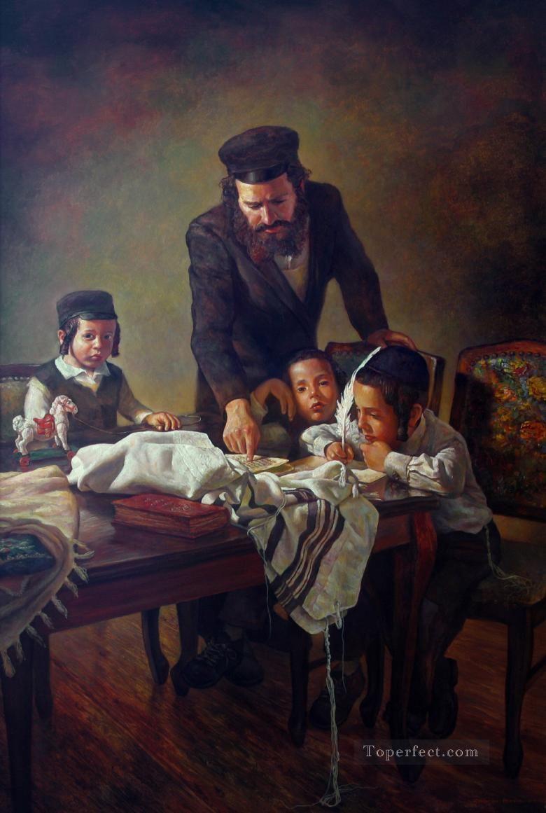 enseñando a los niños judíos Pintura al óleo
